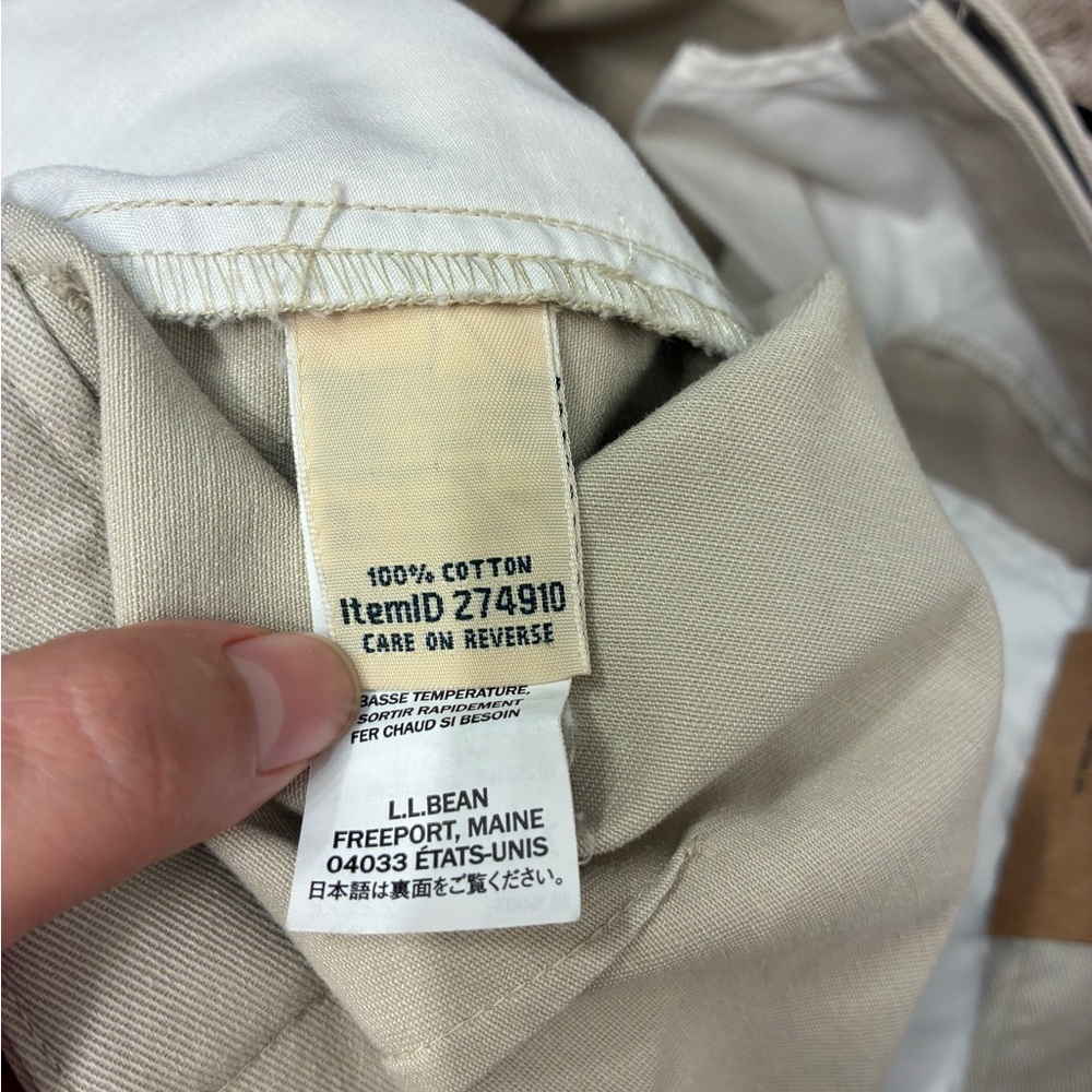 NWT L.L. Bean beige khaki denim high waisted Cotton casual shorts ladies size 12 - Picture 6 of 6